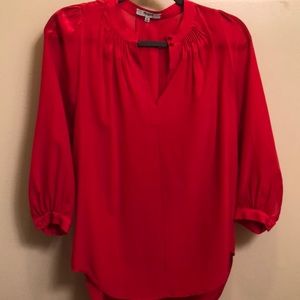 Madewell red silk top